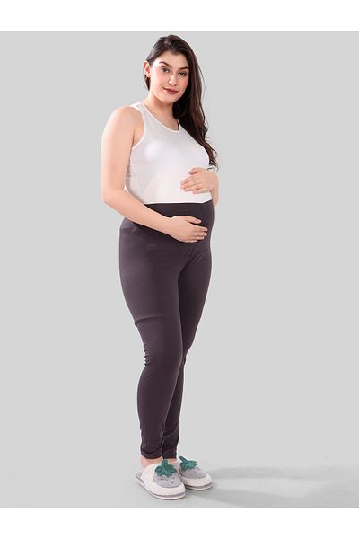 Tummy Viscose Solid High Waist Maternity Leggings