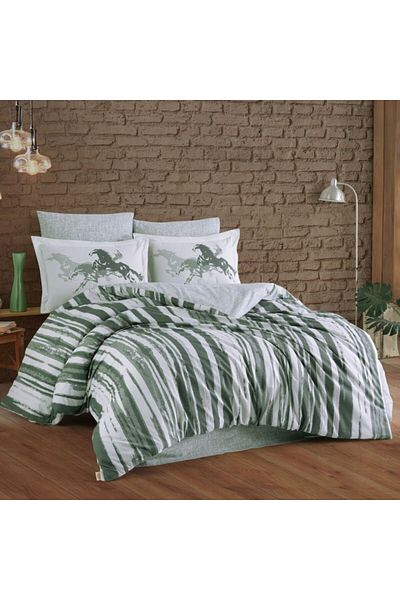 Hobby home collection Lenjerie pat poplin percale, Hobby home collection, Cai, Cascade Verde