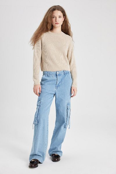DeFacto Pulover Coool Regular Fit Crew Deck Basic Solid Tricot L2567az24wn
