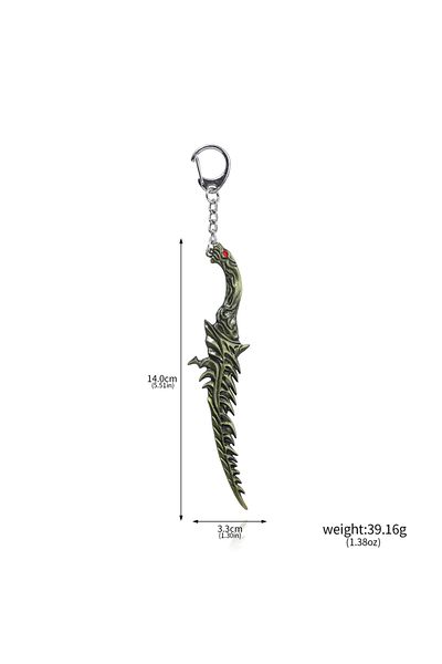 Choice K00868-02 حلقة 14 سم من Dark Moon Greatswar Eldens سلسلة مفاتيح قلادة سيف الليل واللهب