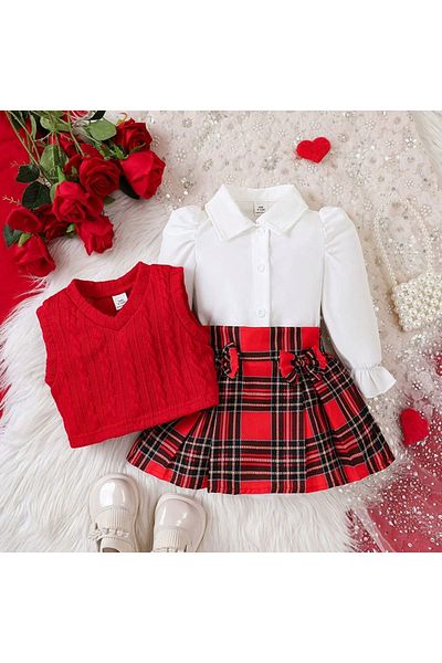 nannie Red Outfit for Girls Miruna 3 Pieces - 4-5 Years