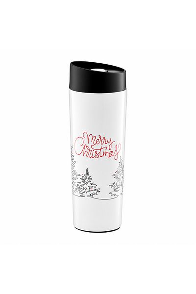 Ambition Thermos mug 340ml, fir tree pattern, Line Art