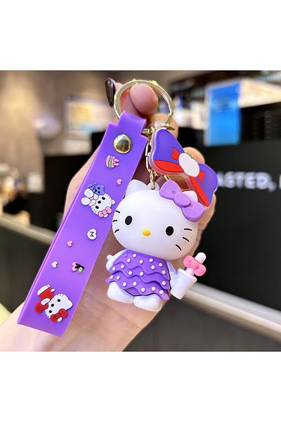 Choice 4 Kawaii Anime Sanrio Hello Kitty Keychain Pendant Holder Key Chain Car Keyring Mobile Phone Bag Ha.