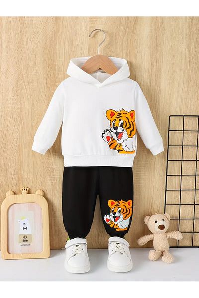 nannie Black and White Outfit for Boys Leon - 12-18 months