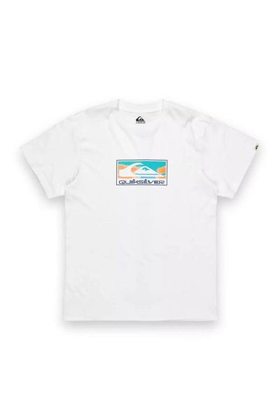 Quiksilver Ανδρικό μπλουζάκι Home Gradient Box Ss Λευκό EQYZT08045-908