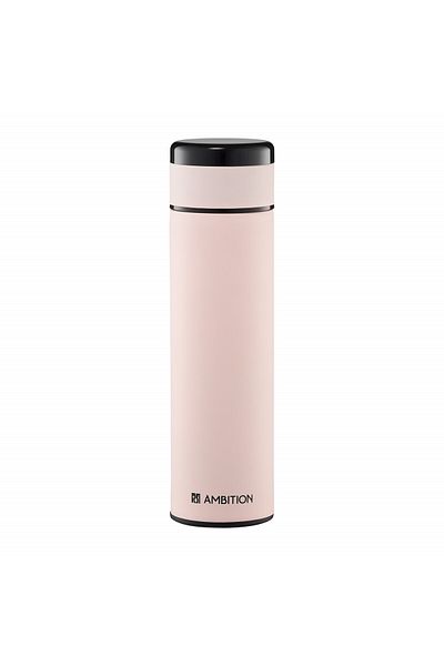Ambition Stainless steel thermos 420ml, with LCD temperature indicator, pink, Indi