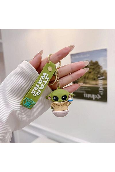 Hot Toys 3 Disney Movie Star Wars Keychain Master Yoda Baby Figure Pendant Keyring For Backpack Pendant Acce.