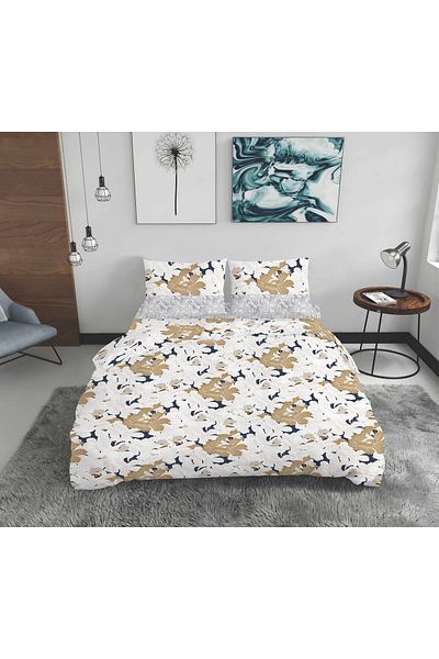 Bedora Double King Size Bed Linen, Maira, Tc200, 4 Pieces, 200x220 Cm, Satin Cotton, Multicolor