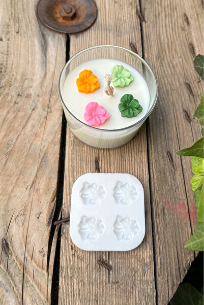 rufus concept Menekşe Orkidesi Çiçek Dörtlü Mum Kalıbı (SİLİKON) (1 ADET)