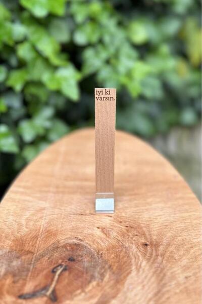 rufus concept Ahşap Mum Fitili Ve Yapışkanlı Fitil Sehpası 10 Adet (15X100X0,5MM) Iyiki Varsın