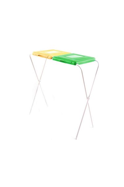 JOTTA Garbage bag holder, selective collection, 2 compartments, yellow-green, Flipo