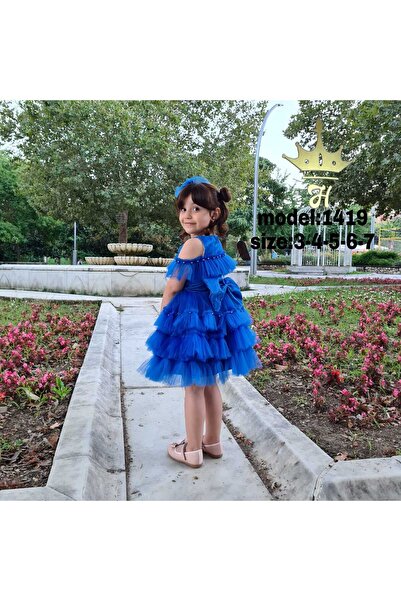 Happy prenses Kız Çocuk Abiye Elbise | Tül Kat Kat | Prenses Model | 3–7 Yaş