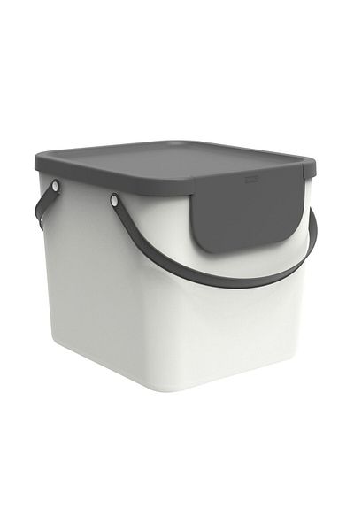 Rotho Selective waste bin 40L, white, Albula