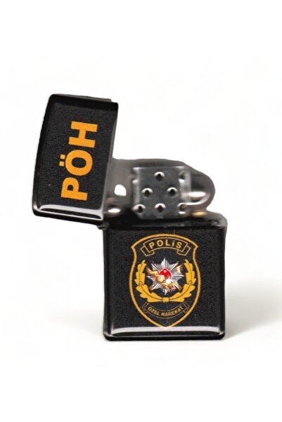 ATA TANITIM Ata Tanıtım yüksek kaliteli benzinli klasik çakmak.  Siyah " POLİS ÖZEL HAREKÂT/PÖH "