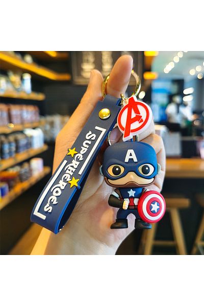 Hot Toys سلسلة مفاتيح L7 The Avengers من ديزني أنمي لطيف Iron Man Hulk Captain America من السيليكون سلسلة مفاتيح Sch