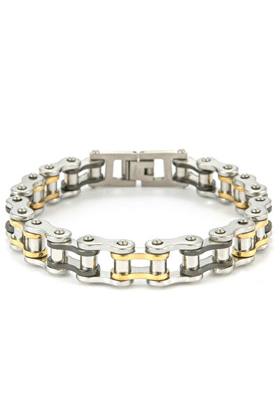 Choice سوار رجالي من الفولاذ المقاوم للصدأ 316L بتصميم بانك روك بايكر YA0874-...