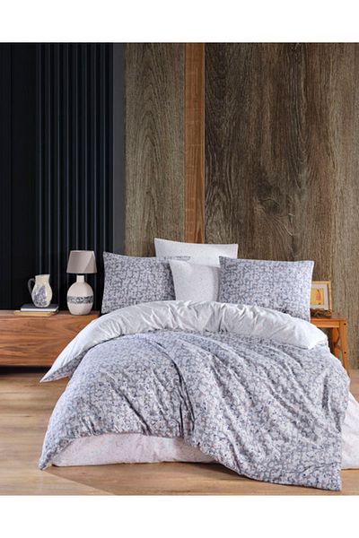 Bahar Majoli Home Double bedding set Majoli Bahar 100% ranforce cotton 144TC 4 pcs duvet cover 200x220cm Mimoza Grey
