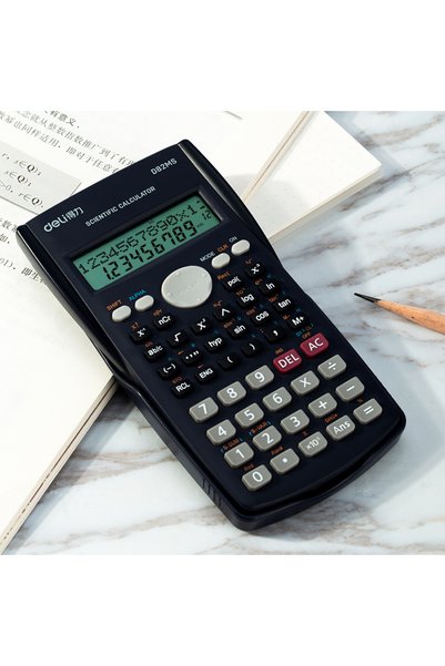 Deli Deli ED82MS Scientific Calculator - 240 Functions, 10+2 Digits, 3-Year Warranty, Dark Blue