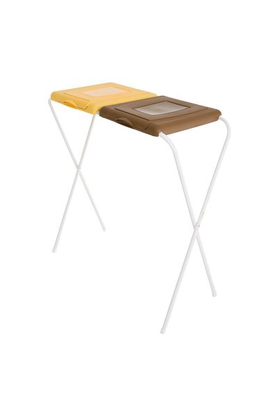 JOTTA Garbage bag holder, selective collection, 2 compartments, yellow-brown, Flipo