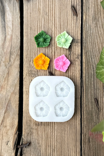 rufus concept Sakura Kiraz Çiçeği Dörtlü Mum Kalıbı (SİLİKON) (1 ADET)