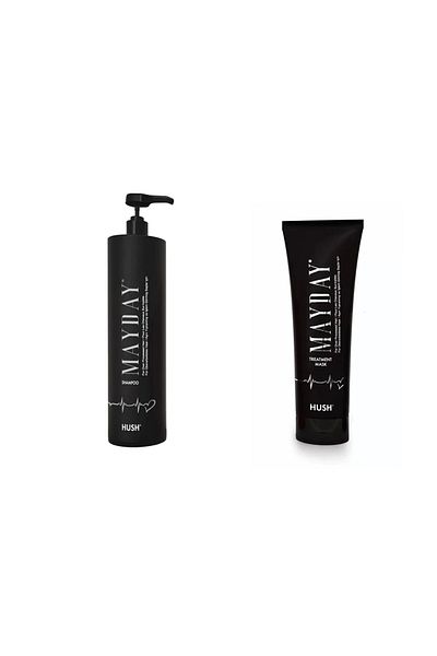 HUSH Mayday Treated Hair Shampoo 1000ml & Mayday Damaged Hair Repair Care Mask 300ml