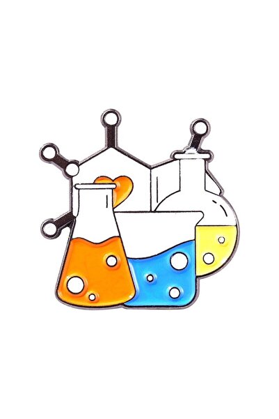 Choice دبابيس مطلية بالمينا على شكل بنية جزيئية كيميائية من ستايل 7، دبابيس خ...