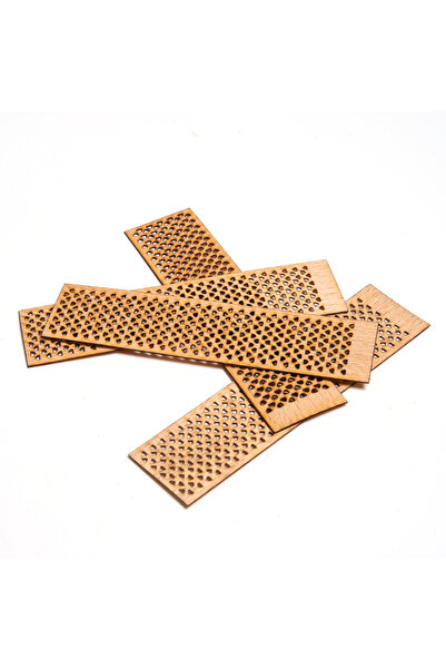 rufus concept Delikli Model ( Üçgen ) Ahşap Mum Fitili Ve Yapışkanlı Fitil Sehpası 10 Adet ( 25mm X 100mm X 0,5mm