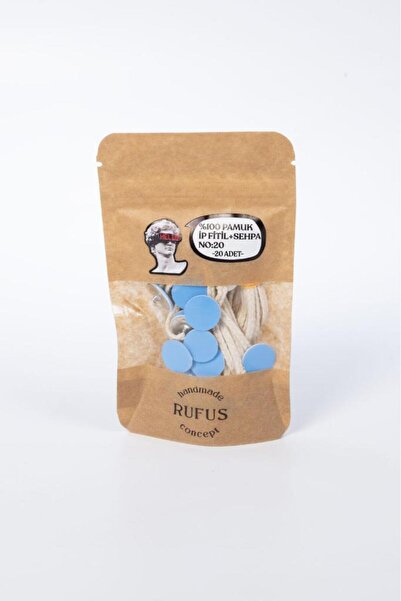 rufus concept Pamuk Ip Fitil No:20 Ve Yapışkanlı Sehpa ( 15cm Boy ) 20 Adet