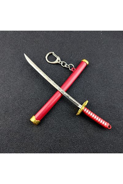 Choice سلسلة مفاتيح K769-red Mini Roronoa Zoro Samurai sword Keychain Anime Scabbard Keychain Katana Buckle Keychain