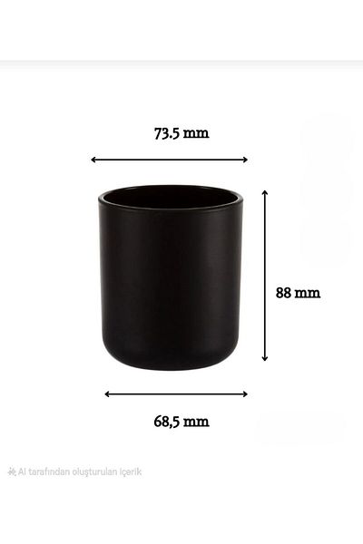 Tasarım Evi 6Pcs Black Exterior Painting Plain Glass Cups - Convenient for Filling