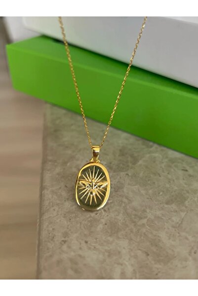 h&b design jewel 925 Ayar Gümüş Anka Kuşlu Plaka Kolye