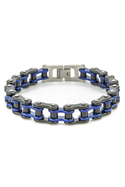 Choice سوار رجالي من الفولاذ المقاوم للصدأ 316L بتصميم بانك روك بايكر YA0874-...