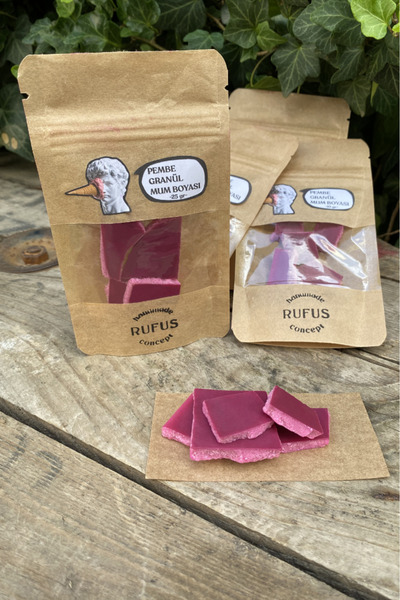 rufus concept Pembe Granül Mum Boyası 50gr
