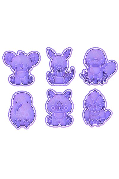 Hobist قالب كوكي على شكل حيوان لطيف وقالب لب السكر مع 6 أنماط حيوانات مختلفة