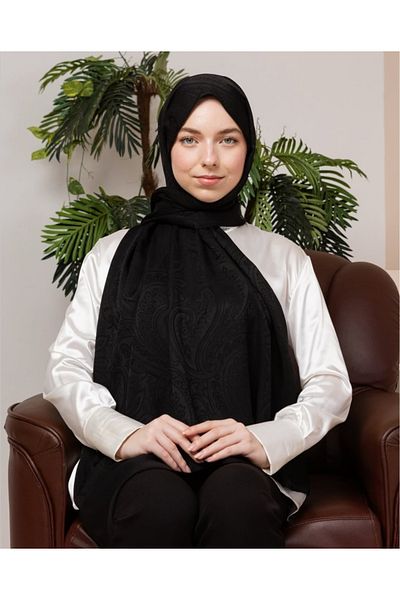 aldyoo Ethnic Pattern Double Face Σάλι Βισκόζης Μαύρο