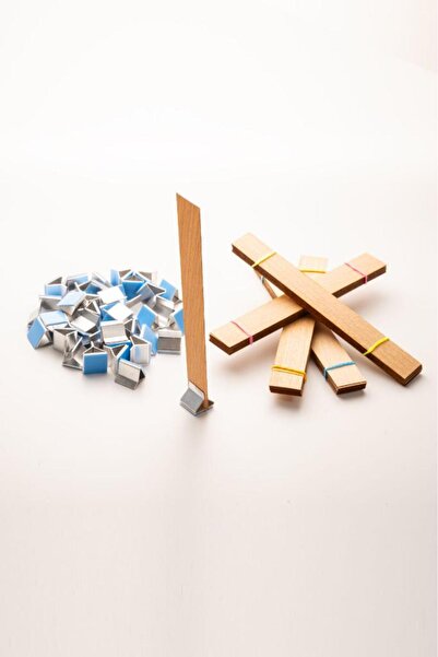 rufus concept Ahşap Mum Fitili + Yapışkanlı Sehpa - 40 Adet ( 20mm x 150mm x ...