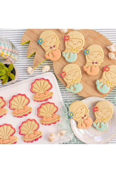 Hobist Deniz Kızı Istiridye Kurabiye Kalıbı Ikili Set