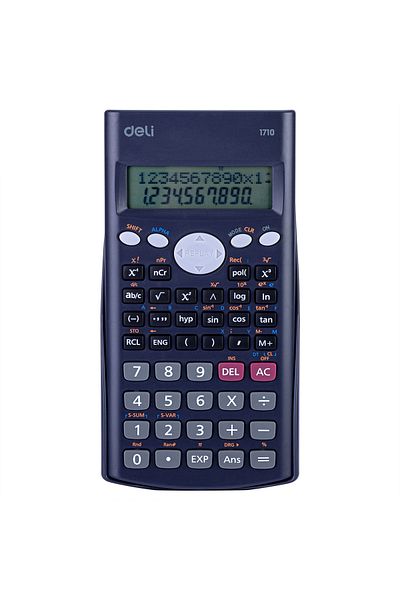 Deli E1710 Scientific Calculator - 240 Functions, 10+2 Digits, 3-Year Warranty, Dark Blue