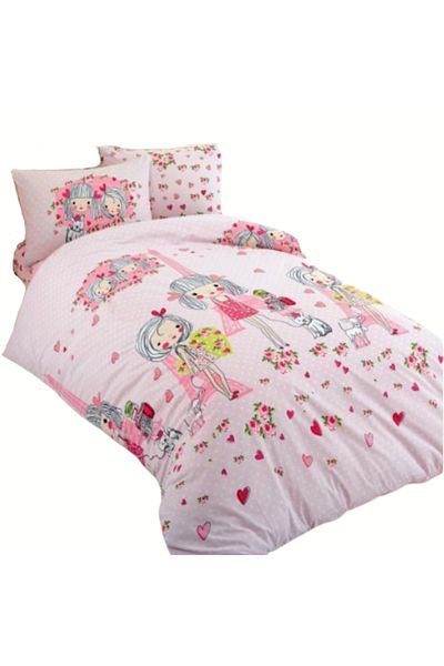 Bahar Majoli Home Lenjerie de pat pentru copii Majoli Bahar 100% bumbac Ranforce 144 TC pentru 1 persoana 3 piese She