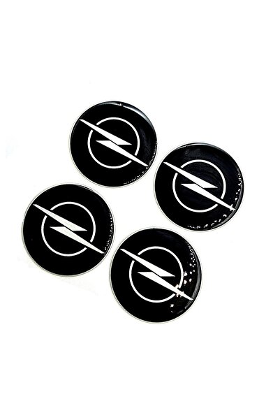 BsElektronik Opel Tasarım Damla Sticker Siyah Opel Jant Göbeği 5.5cm Uyumlu