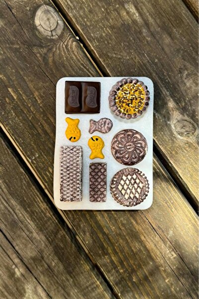 rufus concept Bisküvi Yedili Silikon Mum Kalıbı