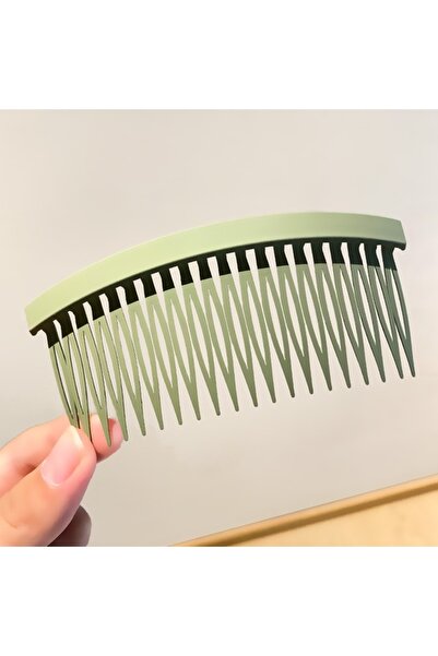 Choice مشط شعر نسائي أخضر أنيق مع دبوس شعر كبير بسيط مع غرة ثابتة وربطة رأس م...