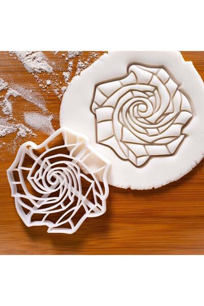 Hobist قالب كوكي منقوش على شكل وردة أوريغامي وقالب لب السكر