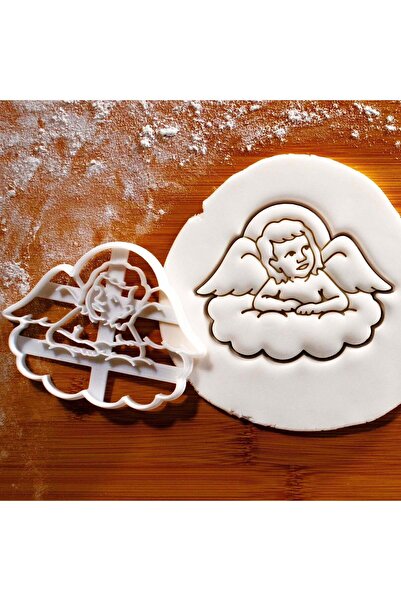 Hobist قالب كوكي ملاك على السحابة وقالب لب السكر بطول 8-9 سم