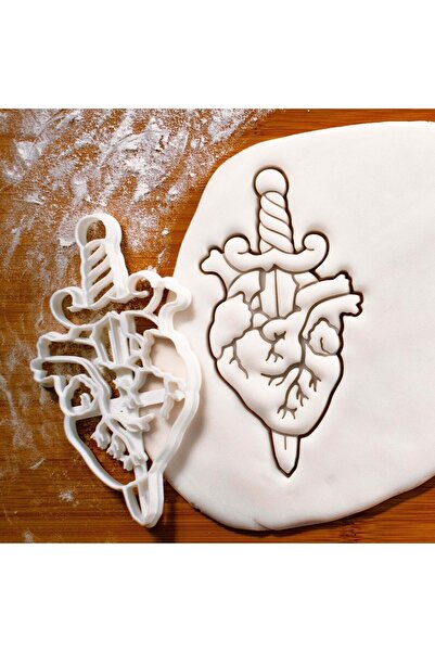 Hobist قالب كوكي على شكل قلب السيف وقالب لب السكر