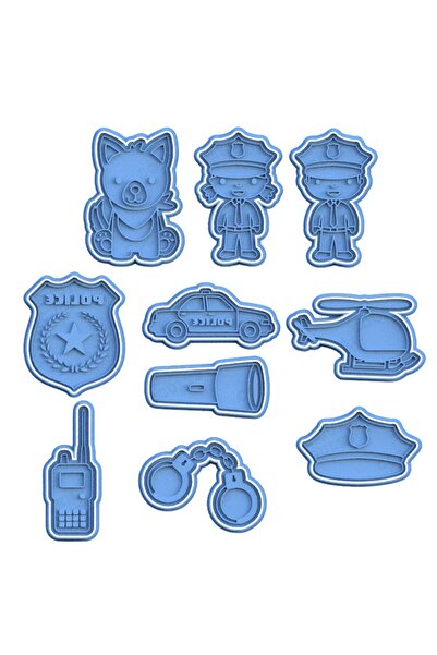 Hobist مجموعة قوالب البسكويت ذات طابع الشرطة - صبغ السكر ومشكل عجينة اللعب - ...