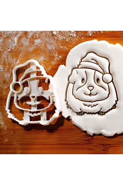 Hobist قالب كوكيز الهامستر اللطيف مع قبعة رأس السنة وقالب لب السكر