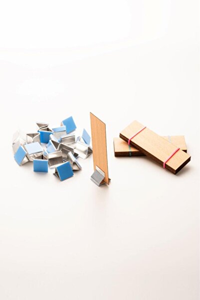 rufus concept Ahşap Mum Fitili + Yapışkanlı Sehpa - 20 Adet ( 25mm x 75mm x 0,5mm )