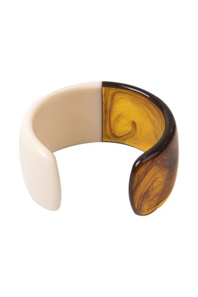 Choice creamy-white Vintage Resin Cuff Bracelet Bangles for Women Colorful Acrylic Wide Open Bracelet Charm