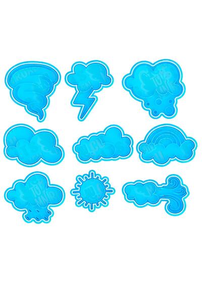 Hobist قالب كوكي بتصميم سحابة الشمس والمطر والرياح تحت عنوان الطقس وقوالب لب ...